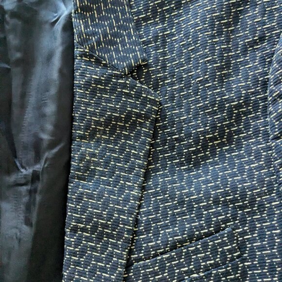 Rag & Bone Men's Slim Fit Navy Blazer with Embroidery Detail, Size 40 - Picture 6 of 9